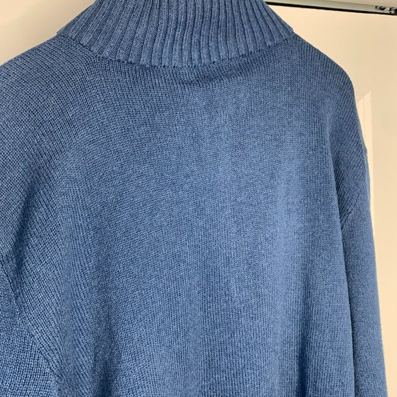 Ralph Lauren Mens Blue Quarter Zip Sweater - Picture 12 of 16